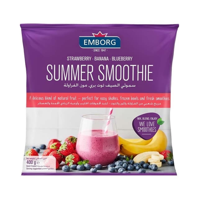 Emborg Strawberry, Banana & Blueberry Summer Smoothie, 300g