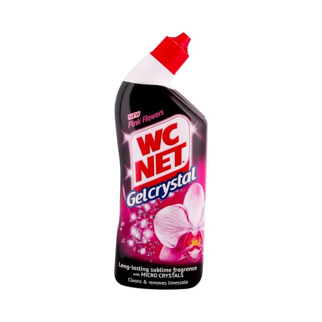 Wc Net Toilet Cleaner Crystal Gel Pink Flowers 750 ml