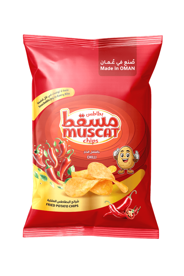 Muscat Chips Crinklz Chilli Flavor Fried Potato Chips, 24x12g