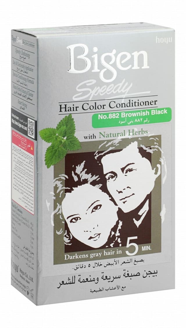 Bigen Speedy Natural Herbs Hair Color Conditioner - Brownish Black 882, 1 Pack