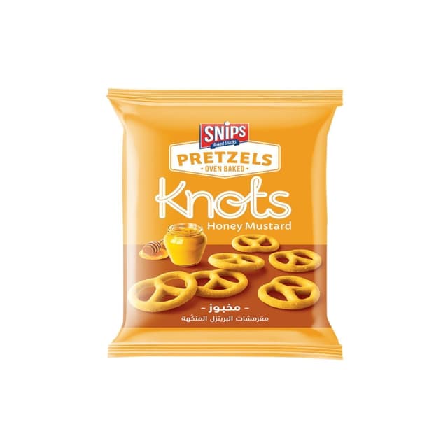Snips Honey Mustard Oven Baked Pretzel Knots, 28g