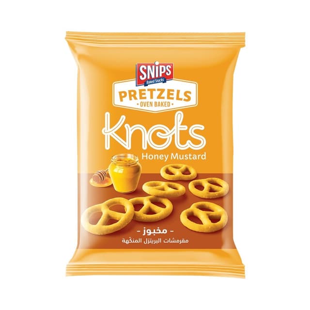 Snips Honey Mustard Oven Baked Pretzel Knots, 220g