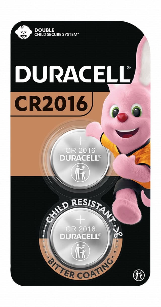 Duracell 3V Lithium CR2016 Batteries, 2 Pieces