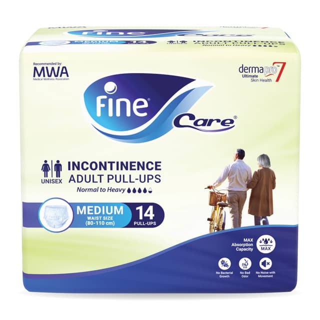 Fine Care Medium Adult Incontinence Pull-Up Briefs (80-110cm), 14 Pieces