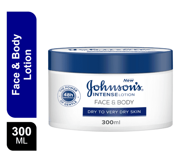 Johnson's Intense Face & Body Cream for Dry Skin, 300ml
