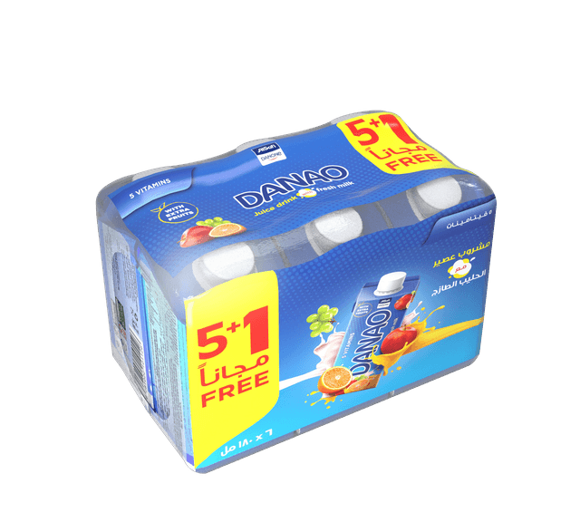 Danao 5 Vitamins Juice Drink with Fresh Milk, 5+1x180ml