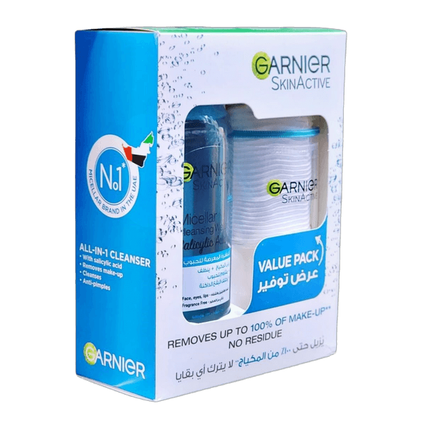 Garnier Fast Clear Micellar Water, 400ml + Cotton Pads Free