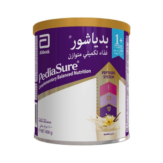 PediaSure 1+ Complimentary Balanced Nutrition Vanilla Powder for 1-3 Years Old, 400g