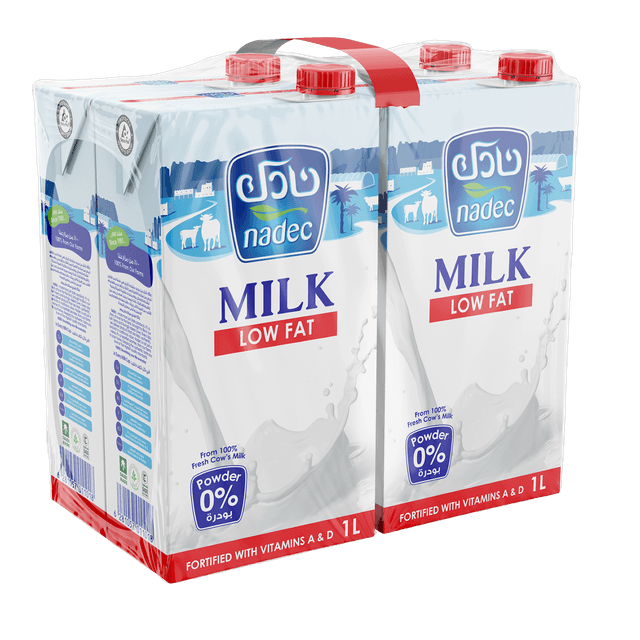 Nadec Long Life Low Fat UHT Milk 4x1L