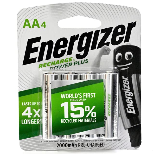 Energizer Recharge Power Plus AA Alkaline Batteries, 4 Pieces
