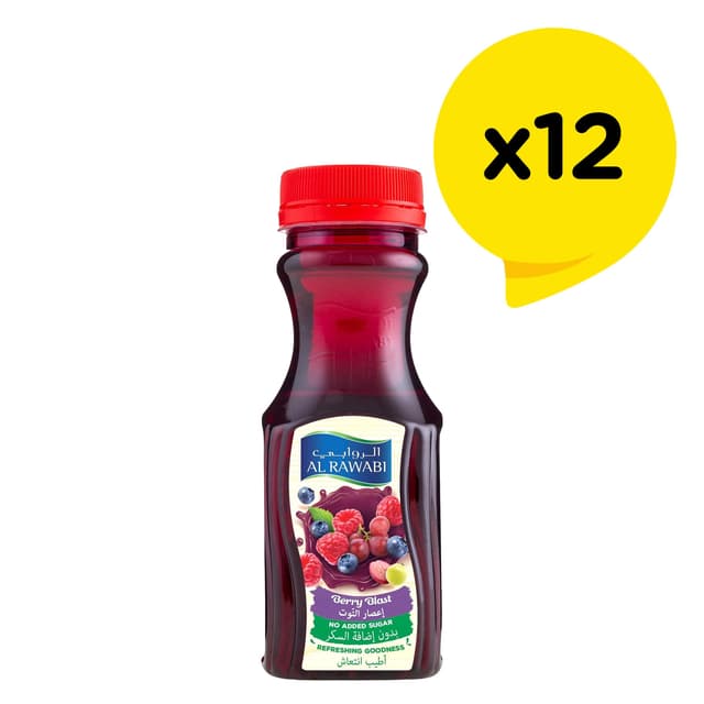 Al Rawabi Berry Blast Juice No Added Sugar, 12x200ml