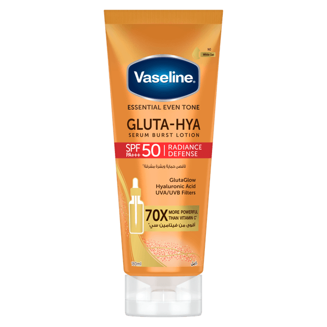 Vaseline Gluta-Hya Radiance Defence SPF 50 PA+++ Serum Burst Lotion, 180ml