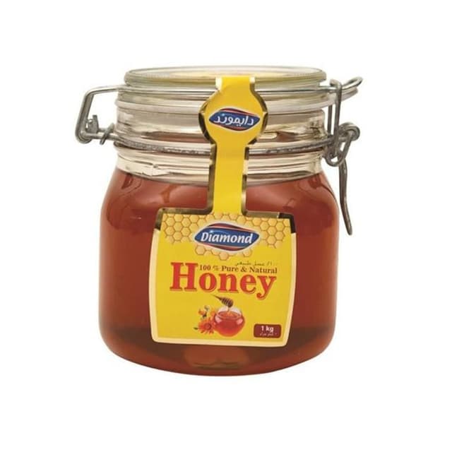 Diamond Honey Clip Glass Jar 1000 g