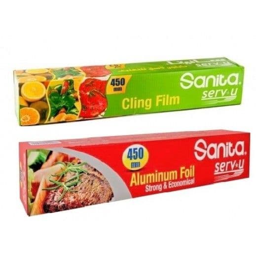 Sanita Aluminum Foil Strong & Economical Pack 2 x 450 mm