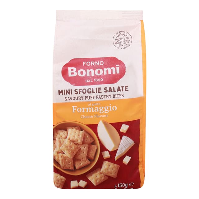 Forno Bonomi Formaggio Cheese Flavour Puff Pastry Bites, 150g