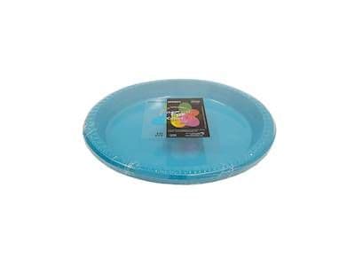 Fun Plastic Colored Plate Turquoise 25Cm 10 Pieces