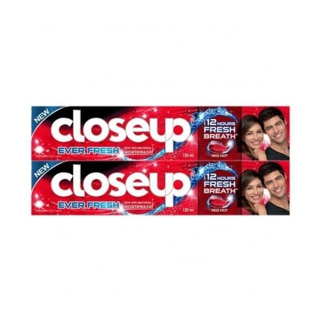 Closeup Triple Fresh Gel Toothpaste Red Hot, 2x120ml