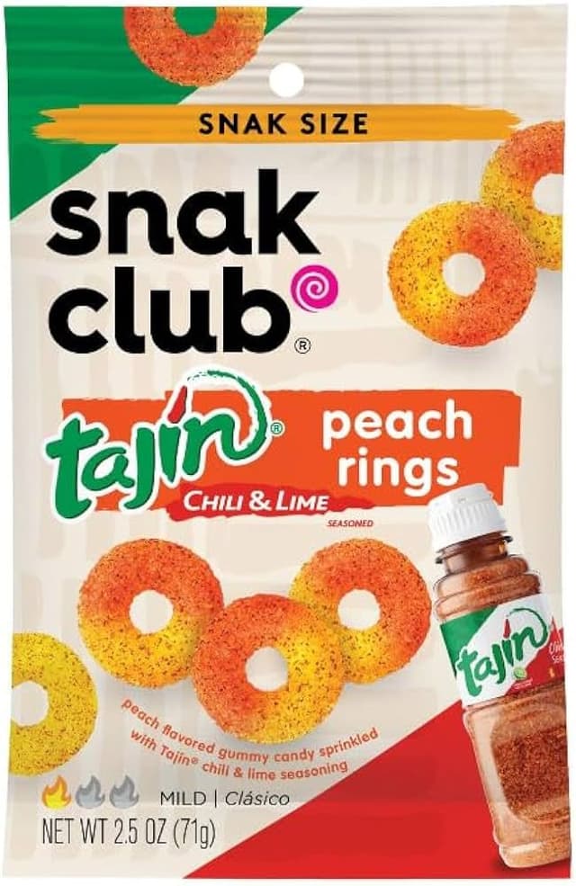 Snak Club Tajin Chili & Lime Peach Rings, 71g