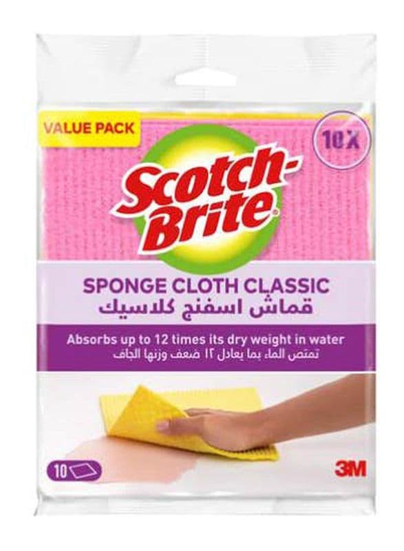 Scotch Brite Classic Sponge Cloth, 10 Pieces