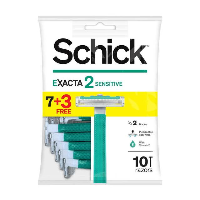 SCHICK RAZOR EXACTA 2 SENSTIVE FOR MEN 7+3