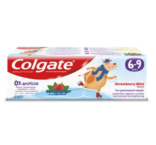 Colgate Kids Toothpaste Natural Strawberry Mint 69 Years Fluoride Free 60