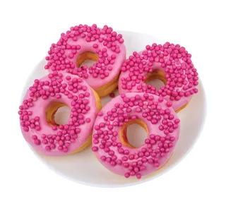 Strawberry Filled Ring Doughnut 4 pcs