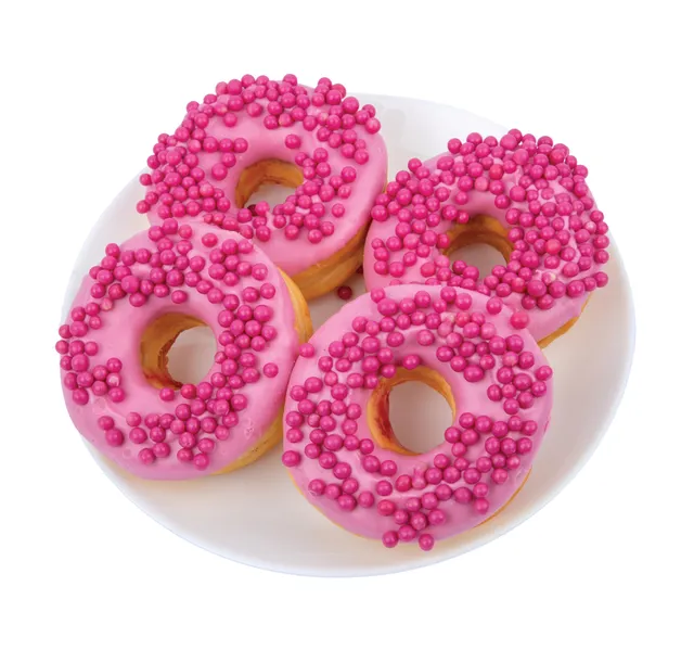 Strawberry Filled Ring Doughnut 4 Pcs