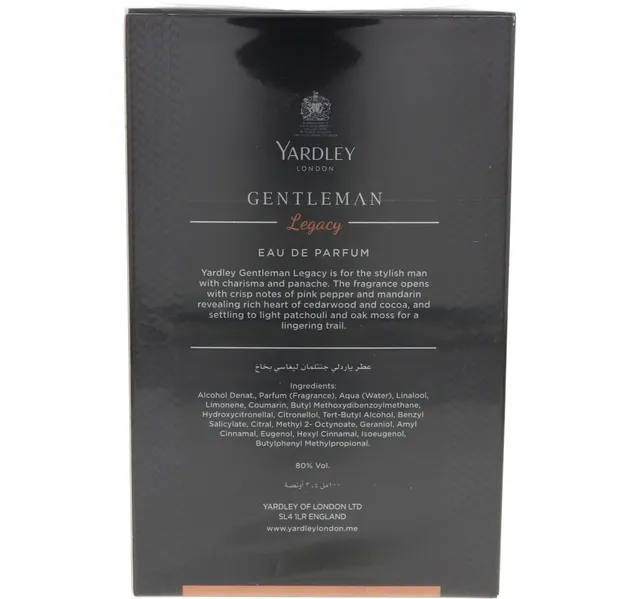 Yardley Gentleman Legacy Eau De Parfum For Men 100 ml