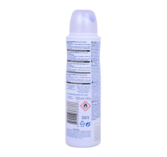 Adidas Pro Invisible Deo Spray Antiperspirant For Women 150 Ml