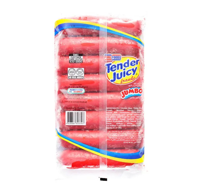 Pure Foods Tender Juicy Franks Jumbo 500 G