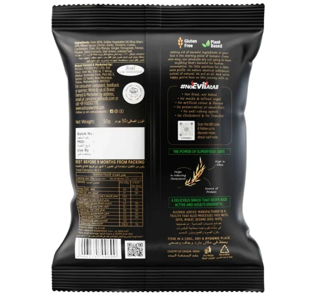 Eatopia Superfood Oat Bites Masala Crunch 50 g