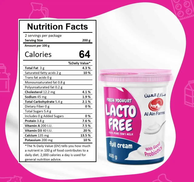 Al Ain Farms Lactose Free Full Cream Yoghurt 400 G