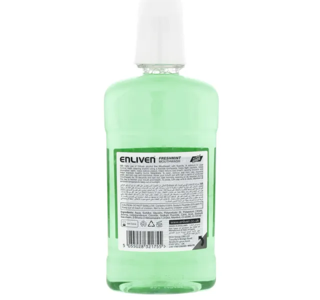 Enliven Mouthwash Fresh Mint 500 Ml