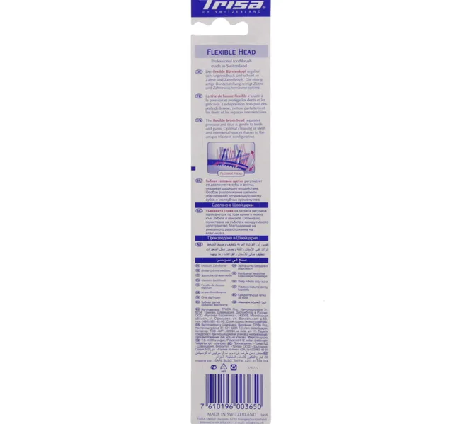 Trisa Flexible Head Medium Tooth Brush Assorted Colours 1 pc