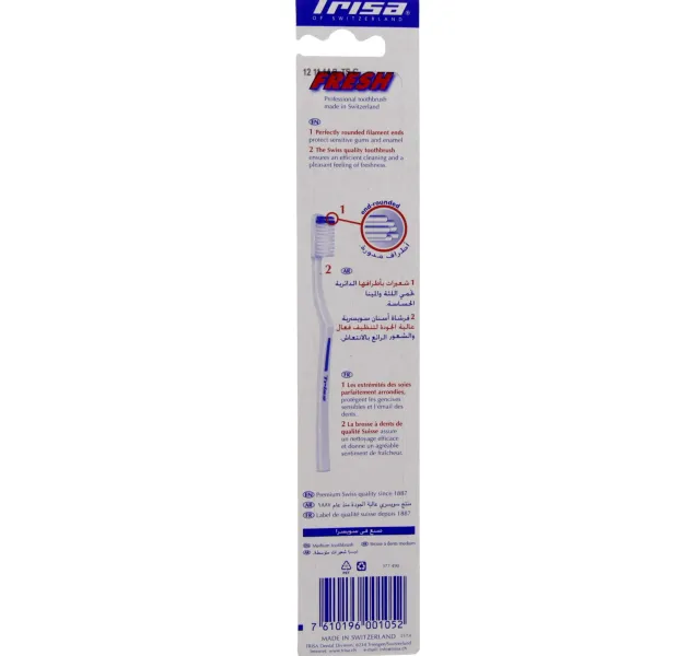 Trisa Toothbrush Medium Assorted Colours 1 Pc