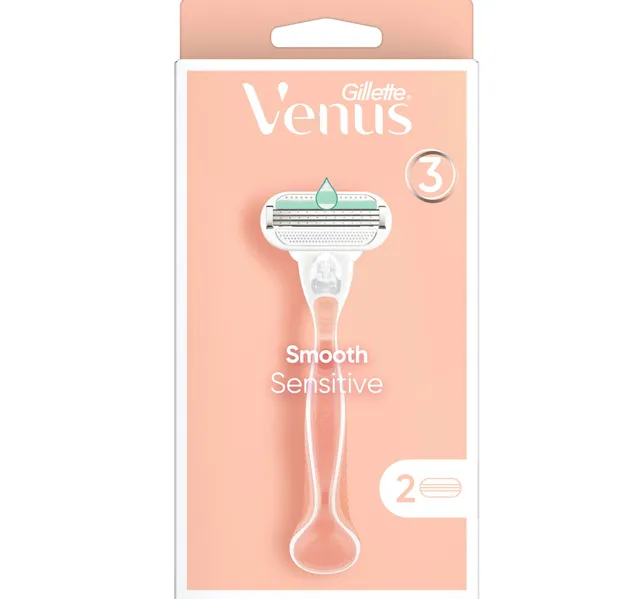 Gillette Venus Smooth Sensitive Women S Razor Handle 2 Razor Blade Refills