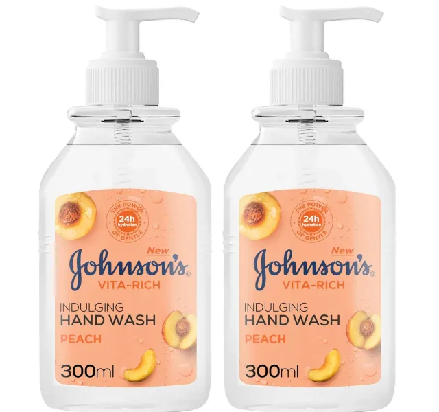 Johnsons Handwash Vita Rich Indulging Peach Value Pack 2 300 Ml