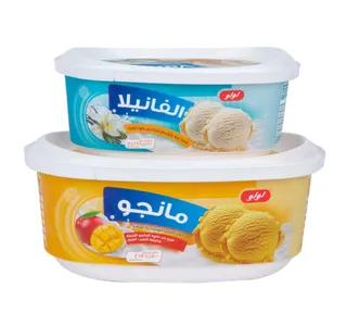 Lulu Ice Cream Mango 1 Litre Vanilla Value Pack 500 Ml