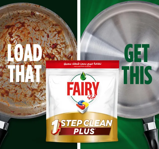 Fairy 1 Step Clean Plus Automatic Dishwasher Tablets Lemon Scent 50pcs