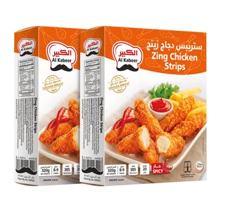 Al Kabeer Frozen Zing Chicken Strips Value Pack 2 320 G