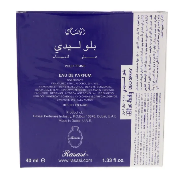 Rasasi Edp Blue Lady Free Deo Spray 40 Ml