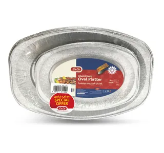 Lulu Aluminium Oval Platter Medium 5 Pcs Small 5 Pcs