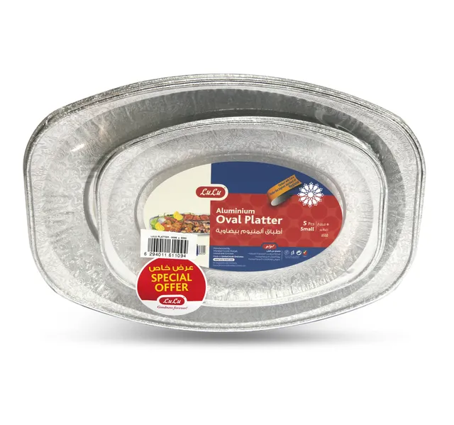 Lulu Aluminium Oval Platter Medium 5 Pcs Small 5 Pcs
