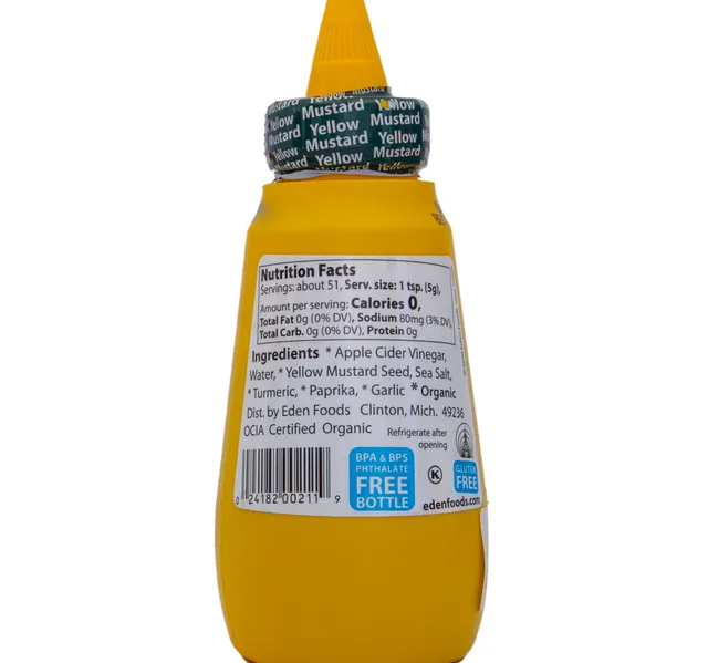 Eden Organic Yellow Mustard with Apple Cider Vinegar 9 oz