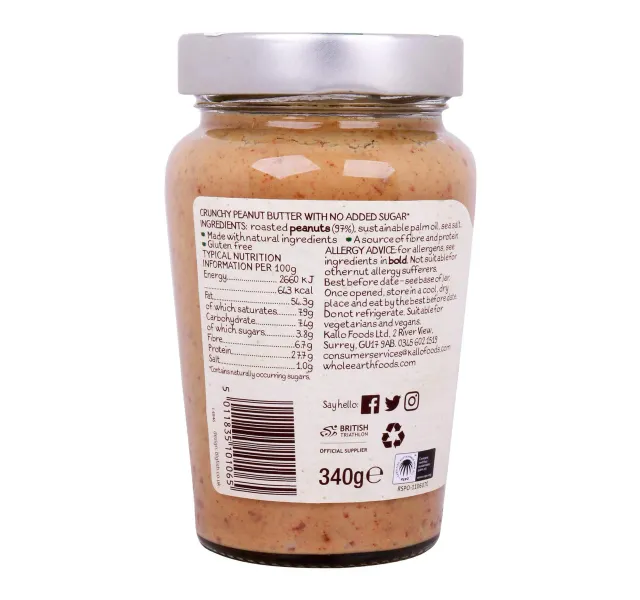 Whole Earth Peanut Butter Crunchy Original 340 G