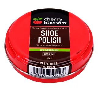 Cherry Blossom Dark Tan Shoe Polish with Carnauba Wax 40 g