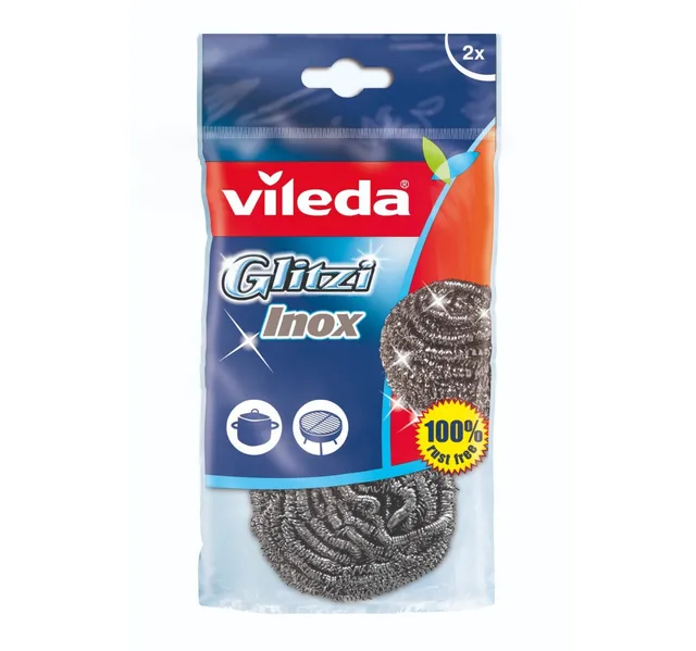 Vileda Inox Dish Washing Metallic Spiral Scourer 2 Pcs
