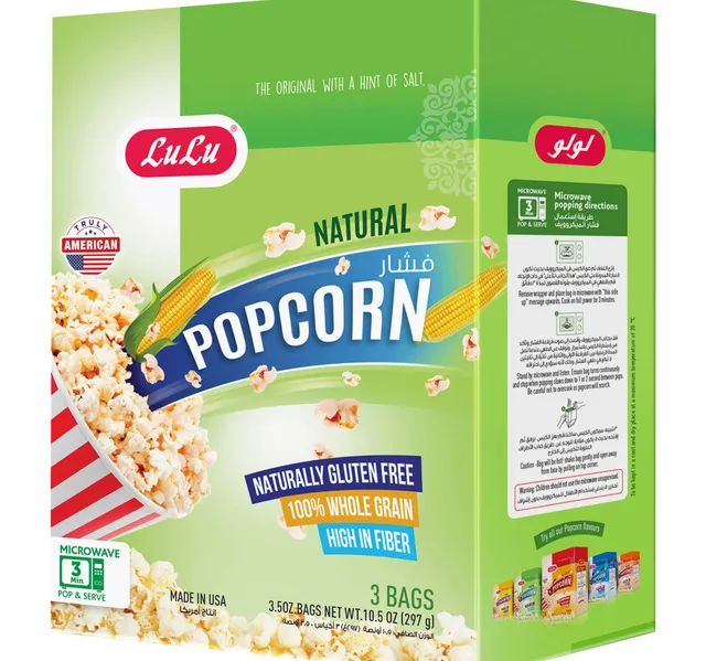 Lulu Microwavable Pop Corn Natural 297 G