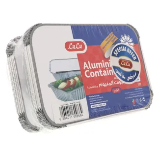 Lulu Aluminium Containers + Lid 8389 Value Pack 2 x 10 pcs