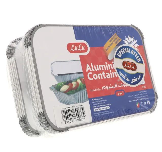 Lulu Aluminium Containers + Lid 8389 Value Pack 2 x 10 pcs